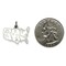 Sterling Silver United States Charm Pendant Jewelry 17mm x 23mm